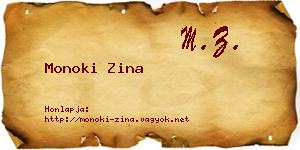 Monoki Zina névjegykártya